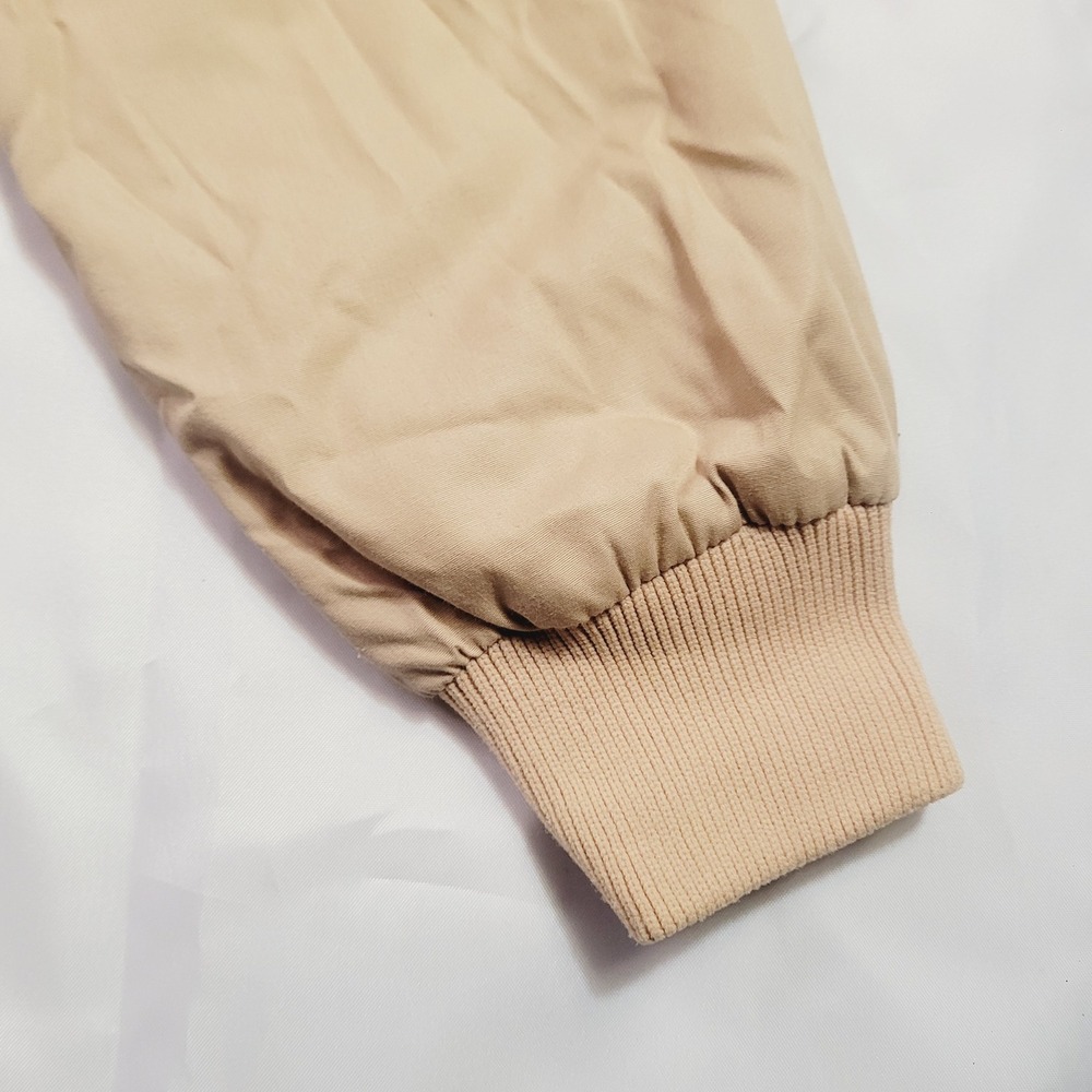 Members Only Mens Vintage Iconic Racer Jacket 40 Tan Beige Zip Up L12 - Picture 4 of 16